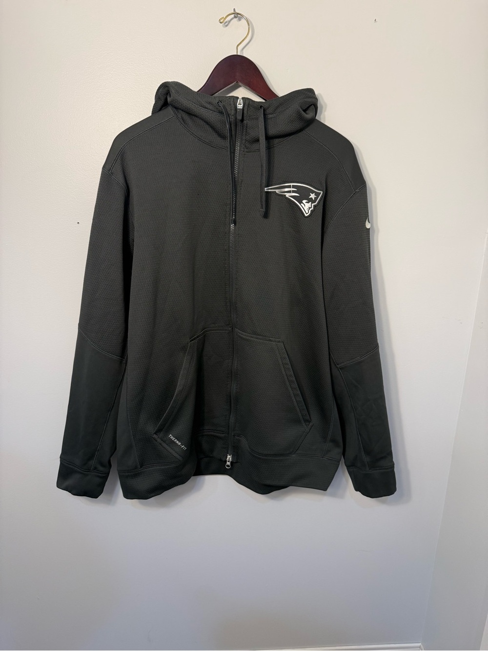 Men's Black Full-Zip Hooded patriots hoodie